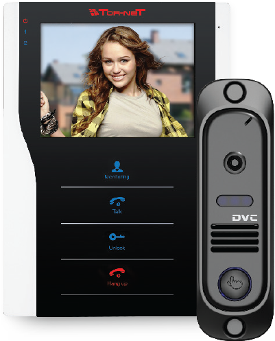

Комплект видеодомофона: цветной монитор 4" цвет черно-белый + вызывная панель че