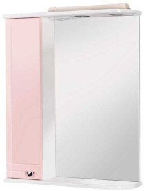 Шкаф-зеркало Домино Блик 55 Эл. левый (розовый) 0