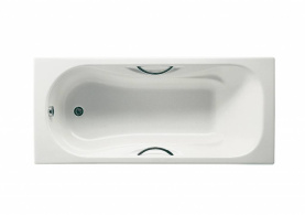Чугунная ванна Roca Malibu 160x70 2334G0000 с противоскольжением, с отверстиями для ручек 1