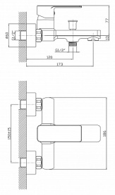 Смеситель для ванны Orange Merci M13-211cr с поворотным изливом, хром 1
