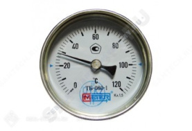 Термометр биметаллический Метер ТБ80 120C Дк 80 L=60 0