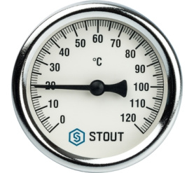 Термометр биметаллический с погружной гильзой. Корпус Dn 63 мм, гильза 75 мм 1 STOUT SIM-0001-637515 1