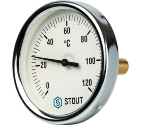 Термометр биметаллический с погружной гильзой. Корпус Dn 80 мм, гильза 50 мм 1 STOUT SIM-0001-805015 0