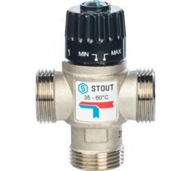 Термостатический смесительный клапан для систем отопления и ГВС 1 НР 35-60°С STOUT SVM-0020-166025 2