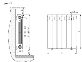 Биметаллический радиатор Rifar Base B 500 12 секций 1