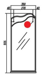 Зеркало Акватон "Колибри 45" 653-2 (лев)  (806*350*70)  без светильника 2