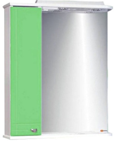Шкаф-зеркало Домино Блик 60 Эл. левый (зеленый) 0