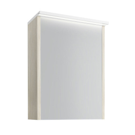 Шкаф зеркальный Марино 50, белый с выбеленным деревом 0