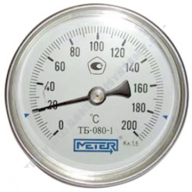 Термометр биметаллический Метер ТБ80 200C Дк 80 L=40 0