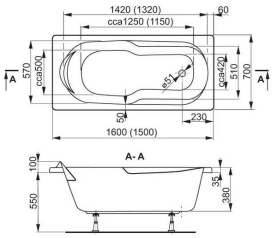 Акриловая ванна Vagnerplast Cavallo 170x75 прямоугольная VPBA170CAV2X-01 2