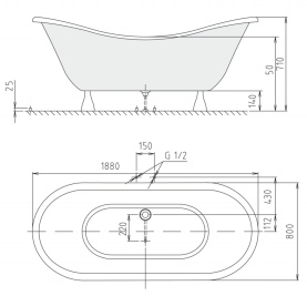 Панель для ванны Vagnerplast Side Panel 75 торцевая 2