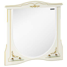 Зеркало Луиза-II 100, белый матовый, зол. пат. 1