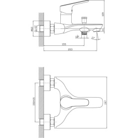 Смеситель ZEVEN (арт. ZE61610941)для ванной короткий излив, карт.35 мм Zollen 2