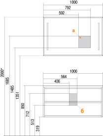 Тумба Акватон Римини 100  1345-1.95 черный глянец (без раковины) 1