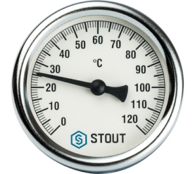 Термометр биметаллический с погружной гильзой. Корпус Dn 63 мм, гильза 50 мм 1 STOUT SIM-0001-635015 1