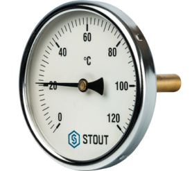 Термометр биметаллический с погружной гильзой. Корпус Dn 100 мм, гильза 75 мм STOUT SIM-0001-107515 0