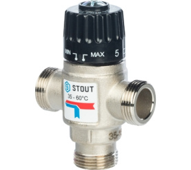 Термостатический смесительный клапан для систем отопления и ГВС 3/4 НР 35-60° STOUT SVM-0020-166020 0