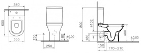 Унитаз-компакт Vitra S20 c функцией биде 9800В003-7200 комплект с сиденьем микролифт и арматурой 1