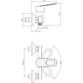 Смеситель BONN (арт. BO31610241) для душа с аксессуарами, карт. 35 мм Zollen 2