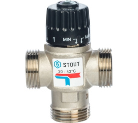 Термостатический смесительный клапан для систем отопления и ГВС 1 НР 20-43° STOUT SVM-0020-164325 1