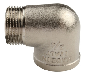 Угольник НВ никелированный 3/4х3/4 для стальных труб резьбовой TIEMME 1500146(1561N000505) 2