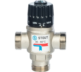 Термостатический смесительный клапан для систем отопления и ГВС 3/4 НР 35-60° STOUT SVM-0020-166020 1