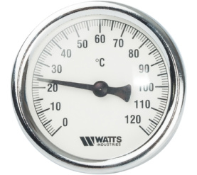 Термометр биметаллический с погружной гильзой 63 мм, штуц F+R801(T) 6375 Watts 10005809(03.01.060) 0