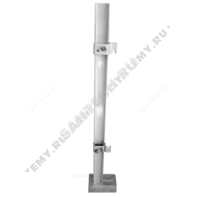 Кронштейн напольный КН4.50 регулируемый H=200-400мм стальной крепление за проушины для панельных радиаторов тип 10/11/20/21/22 белый Heaton 1