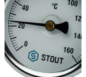 Термометр биметаллический с погружной гильзой. Корпус Dn 63 мм, гильза 50 мм 1 STOUT SIM-0002-635015 3