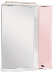 Шкаф-зеркало Домино Блик 55 Эл. правый (розовый) 0