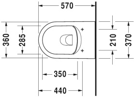 Унитаз подвесной Duravit ME by Starck 37x57 2529090000 безободковый с крепежем Durafix 1