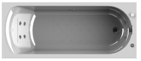 Ванна акриловая с гидромассажем Радомир Кэти 168х70 форсунки хром, фронтальная панель, каркас 0