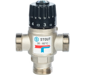 Термостатический смесительный клапан для систем отопления и ГВС 3/4 НР 35-60° STOUT SVM-0020-166020 2