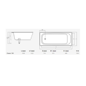 Ванна стальная Estap Classic-A 150x71 прямоугольная 2