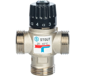 Термостатический смесительный клапан для систем отопления и ГВС 1 НР 20-43° STOUT SVM-0020-164325 2