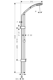 Душевая стойка Hansgrohe Croma 100 Vario/Unica'Reno Lift 1.05 м, 27811000 1