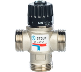 Термостатический смесительный клапан для систем отопления и ГВС 1 НР 20-43° STOUT SVM-0020-254325 1