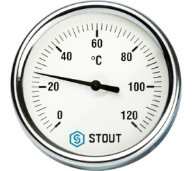 Термометр биметаллический с погружной гильзой. Корпус Dn 80 мм, гильза 50 мм 1 STOUT SIM-0001-805015 1
