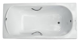 Чугунная ванна Roca Haiti 160x80 2330G000R с противоскольжением, с отверстиями для ручек 0