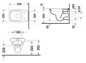 Унитаз подвесной Duravit D-Code 355x545 мм 25350900002 с вертикальным смывом 1