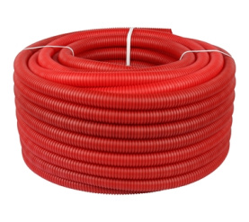 Труба гофрированная ПНД, цвет красный, наружным диаметром 32 мм для труб диаме STOUT SPG-0002-503225 0