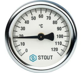 Термометр биметаллический накладной с пружиной. Корпус Dn 63 мм STOUT SIM-0004-630015 1